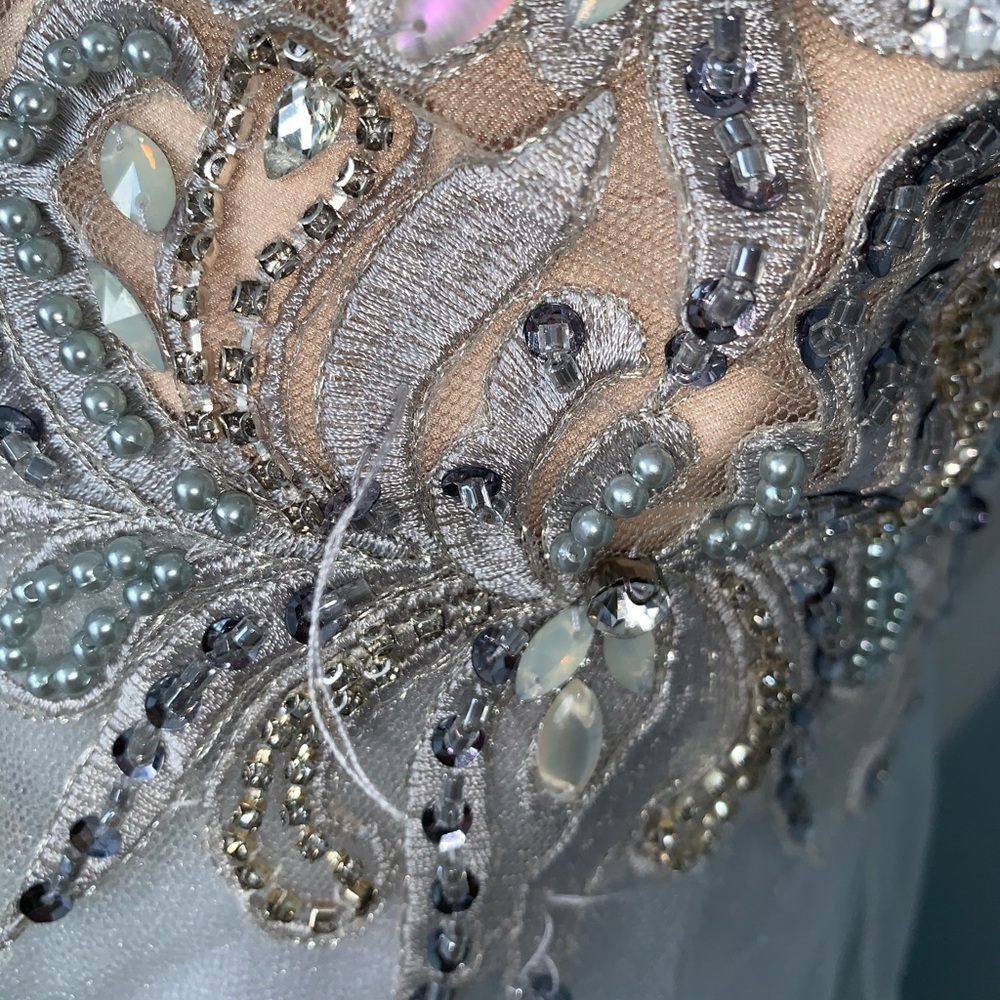 Terani Couture Strapless Prom Dress Grey/Silver - Picture 9 of 9